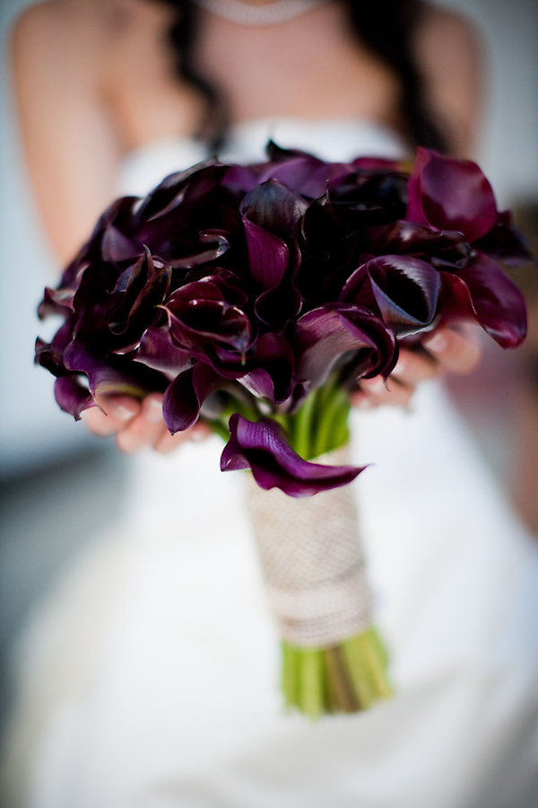 Dark purple wedding bouquet - wedding bouquet photo by Michael Norwood Photography